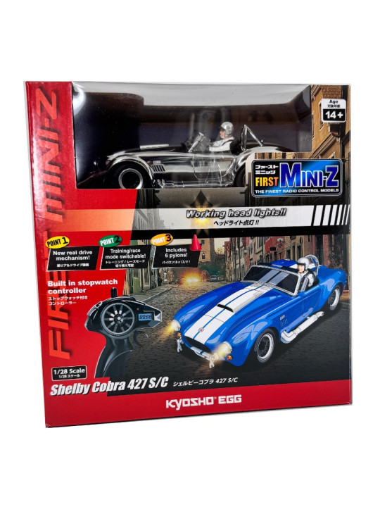 KYOSHO FIRST MINI-Z 1:28 SHELBY COBRA 427 S/C 1960 CHROME 66610C