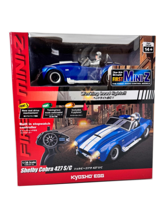 KYOSHO FIRST MINI-Z 1:28 SHELBY COBRA 427 S/C 1960 BLEUE 66610A