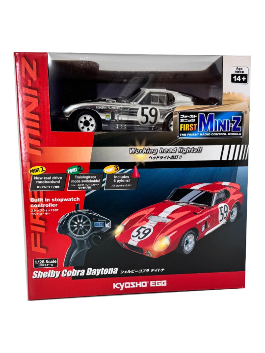 KYOSHO FIRST MINI-Z 1:28 SHELBY COBRA DAYTONA CHROME 66611C