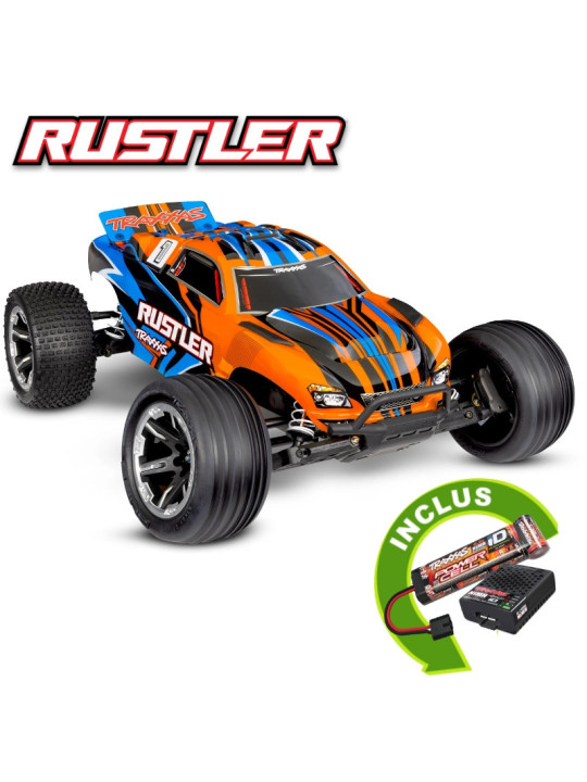 TRAXXAS RUSTLER 4X2 BRUSHED WITH BATTERY / CHARGER USB HD 37254-8