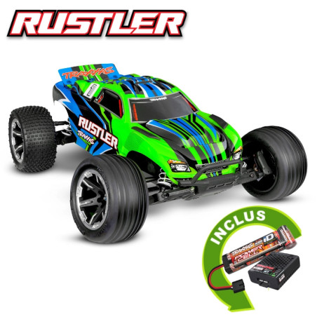 TRAXXAS RUSTLER 4X2 BRUSHED WITH BATTERY / CHARGER USB HD 37254-8
