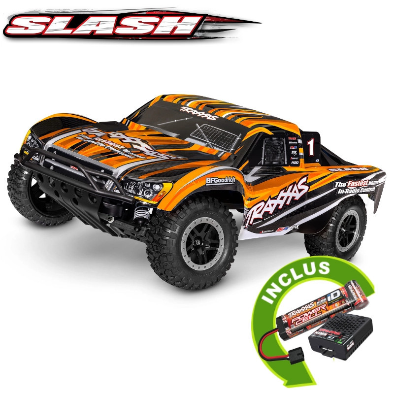 TRAXXAS SLASH 4X2 BRUSHED AVEC ACCUS / CHARGEUR USB HD 58234-8