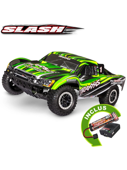 TRAXXAS SLASH 4X2 BRUSHED WITH BATTERY / CHARGER USB HD 58234-8