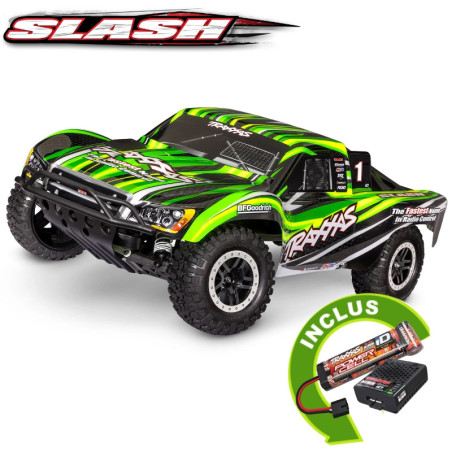 TRAXXAS SLASH 4X2 BRUSHED WITH BATTERY / CHARGER USB HD 58234-8