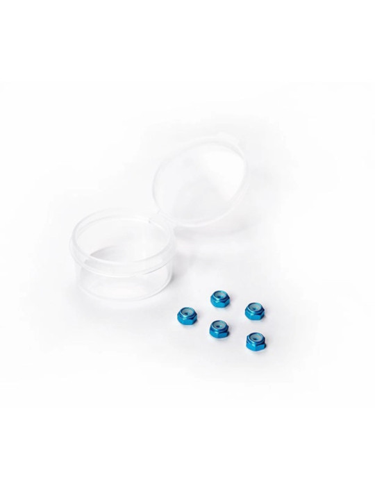 KOSWORK ECROUS DE ROUE NYLSTOP ALU BLEUS M2 (5) MINI-Z SERIES KOS04371-1