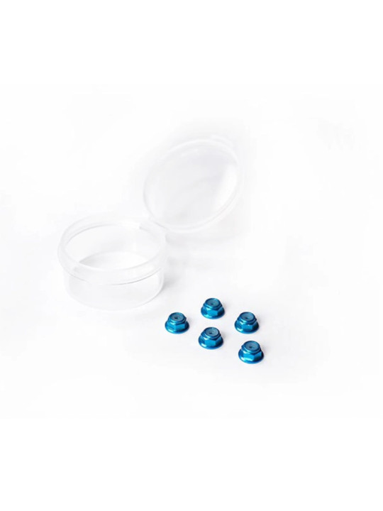 KOSWORK ECROUS DE ROUE NYLSTOP ALU BLEUS M2 EPAULÉS (5) MINI-Z SERIES KOS04371-1F
