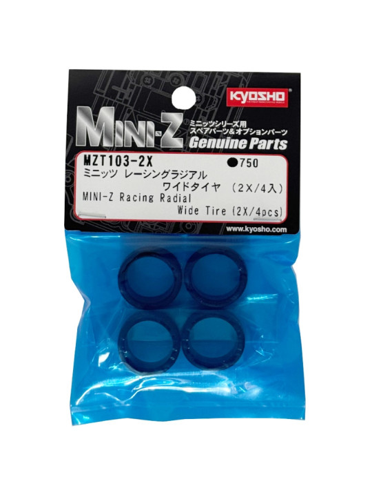 KYOSHO MINI-Z RACING RADIAL TYRES 2X SHORE - WIDE (4) MZT103-2X