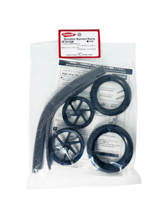 KYOSHO HANGING-ON RACER HIGH GRIP TYRES & WHEELS (2) GPTH103B