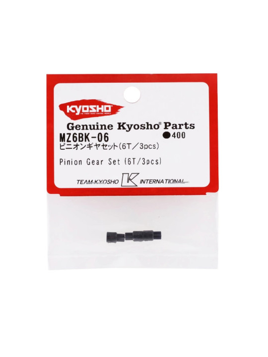 KYOSHO PIGNONS MOTEUR 6 DENTS MINI-Z (3) MZ6BK-06