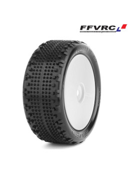 JETKO CHALLENGER 4WD 1:10 BUGGY2.2 FRONT TYRES WHITE WHEEL EOS YELLOW JK2002EGW