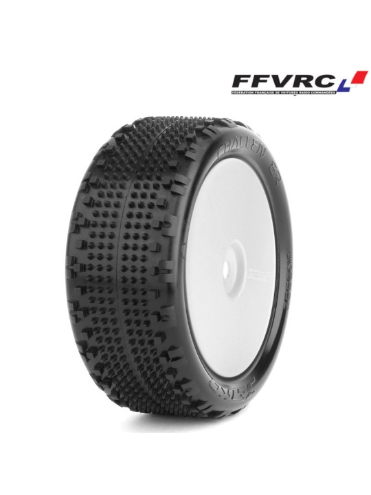 JETKO CHALLENGER 4WD 1:10 BUGGY2.2 FRONT TYRES WHITE WHEEL EOS YELLOW JK2002EGW