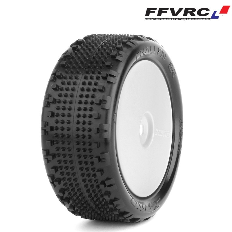 JETKO CHALLENGER 4WD 1:10 BUGGY2.2 FRONT TYRES WHITE WHEEL EOS YELLOW JK2002EGW