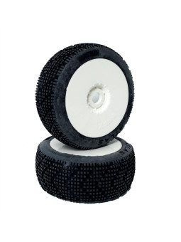 MATRIX ATLAS 1:8 BUGGY PRE-GLUED WHITE WHEELS (2) M.ATL