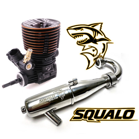 PICCO SQUALO DLC OFF ROAD ENGINE .21 CERAMIC ALU CARBURETTOR + INLINE EXHAUST 2166 PIC9699-COMBO