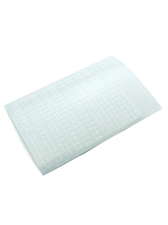 KYOSHO PLANCHE AUTOCOLLANT VISCOSITE AMORTISSEURS (BLANC) 36372W