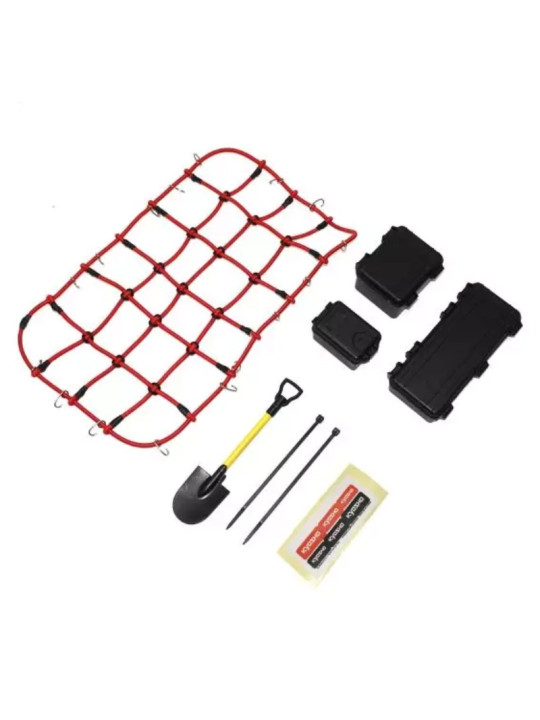 KYOSHO KC10 SERIES ROOF RACK NET AND ACCESSORIES - RED CLW008RD