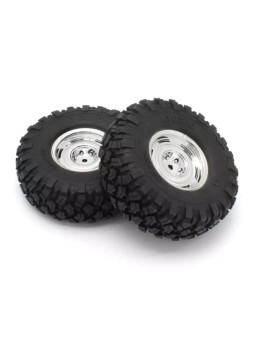 KYOSHO PNEUS KC10 MONTES-COLLES / JANTES DISH CHROME (2) CLTH001SC-40