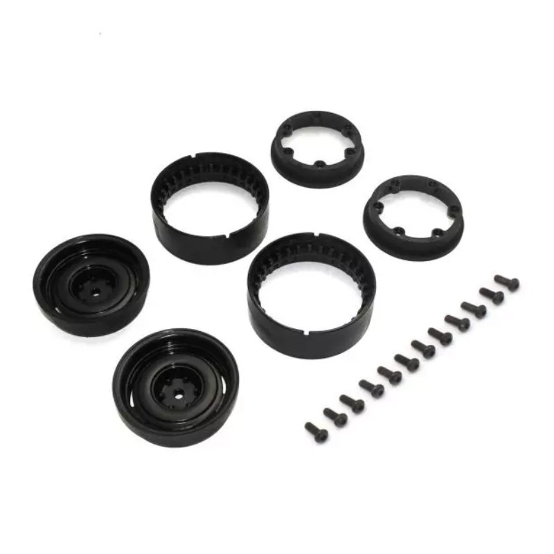 KYOSHO KC10 BEAD-LOCK 1.9 INCHES DISH BLACK WHEELS (2) CLH001BK