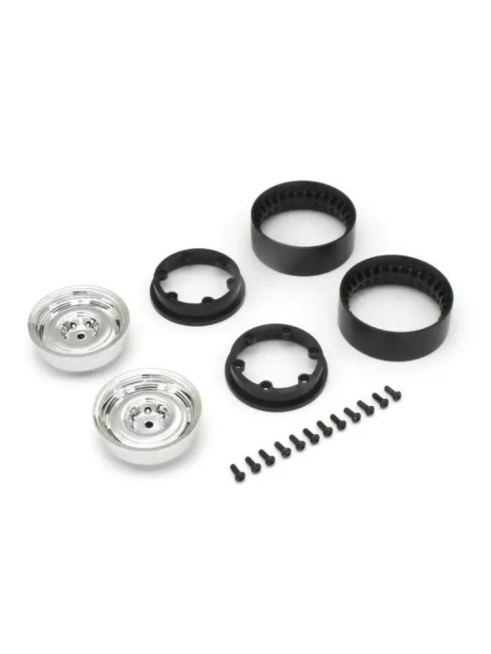 KYOSHO JANTES DISH BEAD-LOCK KC10 (2) CHROME 1.9 INCHES CLH001SC