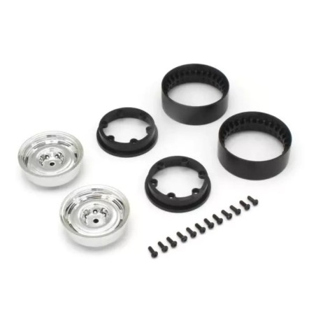 KYOSHO JANTES DISH BEAD-LOCK KC10 (2) CHROME 1.9 INCHES CLH001SC