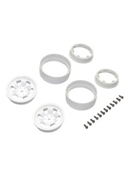KYOSHO KC10 BEAD-LOCK 1.9 INCHES SPOKE WHITE WHEELS (2) CLH002WH