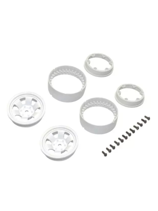 KYOSHO JANTES SPOKE BEAD-LOCK KC10 (2) BLANCHES 1.9 INCHES CLH002WH