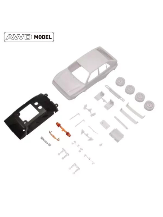 KYOSHO MINI-Z LANCIA DELTA 1992 WHITE BODY SET W/4WD RIMS MZN237