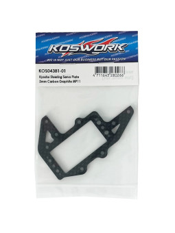 KOSWORK CARBON GRAPHITE 3.0MM STEERING SERVO PLATE FOR INFERNO MP11 KOS04381-01