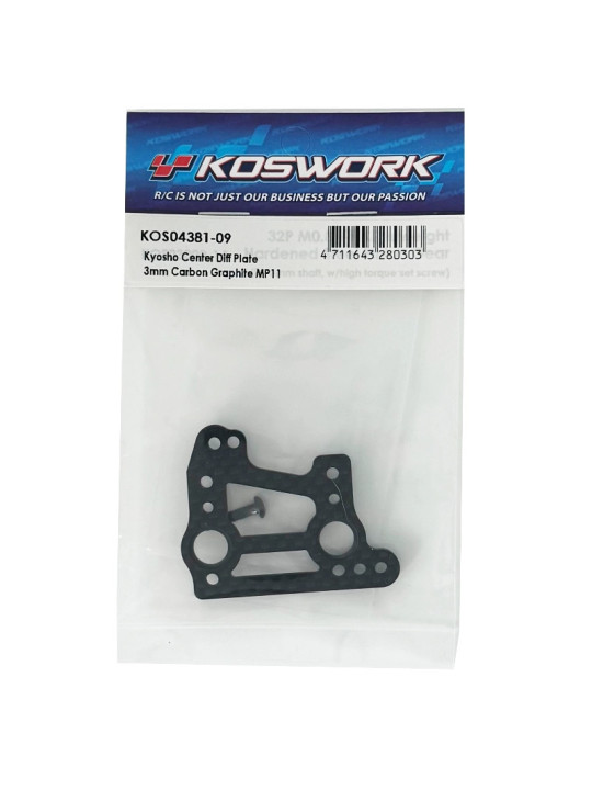 KOSWORK CARBON 3.0MM CENTER DIFF UPPER PLATE FOR INFERNO MP11 KOS04381-09
