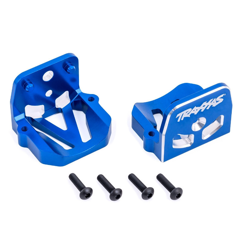 TRAXXAS SUPPORTS MOTEUR AVANT/ARRIERE ANODISES BLEUS – X-MAXX/XRT 7760-BLUE