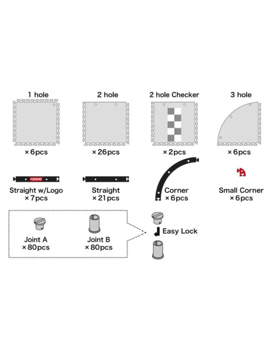 KYOSHO MINI-Z CARPET TRACK 50 BASIC SET (40PCS - 50X50) 87211
